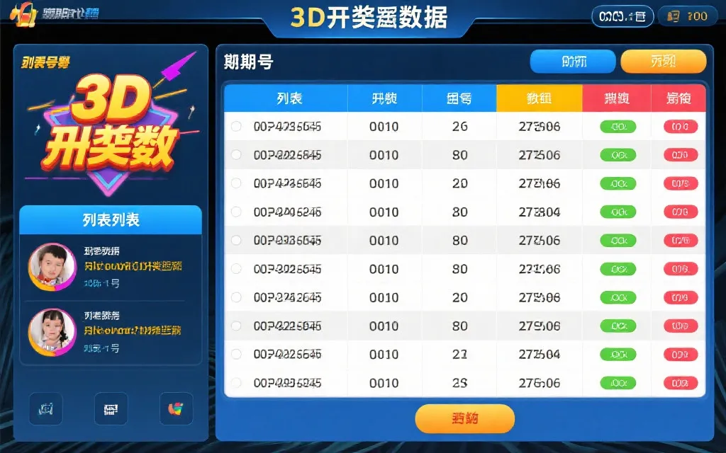 福彩3D开奖数据展示列表结构