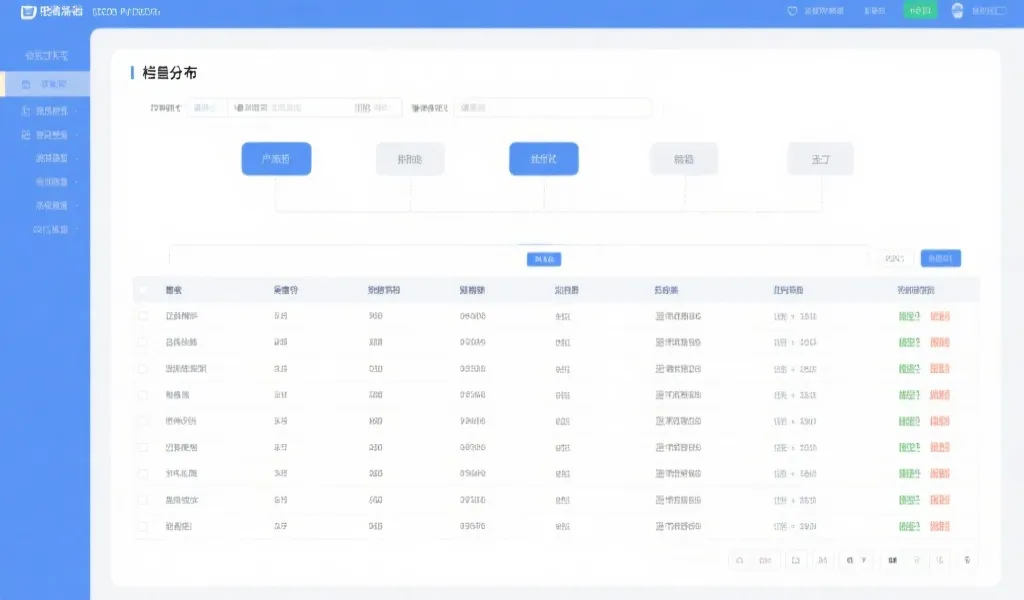 数据列表与栏目分布示意图